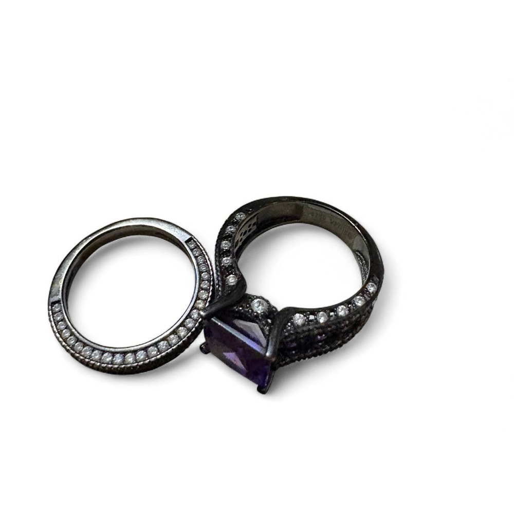 Purple Gemstone Silver Ring - image 2